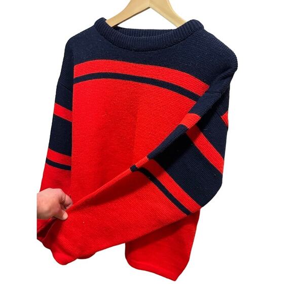 Vintage Ski-Moto Sweater Sportswear by Peerless Ski Wool Red Black. Mens medium - Picture 3 of 6